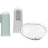 imageDr Browns 100 Silicone Baby Finger Toothbrush and Toothpaste Set 2Pack Toothbrush with Storage Case FluorideFree Strawberry Toddler Toothpaste Gray ampamp LightGreen2 Pack  Gray  Light Green