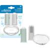 imageDr Browns 100 Silicone Baby Finger Toothbrush and Toothpaste Set 2Pack Toothbrush with Storage Case FluorideFree Strawberry Toddler Toothpaste Gray ampamp LightGreen2 Pack  Gray  Light Green