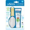 imageDr Browns 100 Silicone Baby Finger Toothbrush and Toothpaste Set 2Pack Toothbrush with Storage Case FluorideFree Strawberry Toddler Toothpaste Gray ampamp LightGreen2 Pack  Gray  Yellow with Strawberry Toothpaste