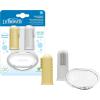 imageDr Browns 100 Silicone Baby Finger Toothbrush and Toothpaste Set 2Pack Toothbrush with Storage Case FluorideFree Strawberry Toddler Toothpaste Gray ampamp LightGreen2 Pack  Gray  Yellow