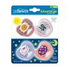 imageDr Browns Advantage GlowintheDark Baby Pacifier Fully Symmetrical Soother with Soft Silicone Bulb Blue SunriseBlue Ocean 06m BPA Free 4 Pack4 Pack  GlowintheDark Coral OceanLavendar Love