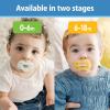 imageDr Browns Advantage OnePiece Silicone Baby Pacifier Fully Symmetrical Soother Dark BlueLight BlueOrange 618m BPA Free 3 Pack3 Pack  Dark GrayGreenYellow
