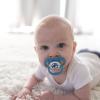 imageDr Browns Advantage Symmetrical Pacifier with Air Flow  Blue GlowinTheDark  2Pack  618m Pack of 22 Pack  GlowintheDark Blue Nature
