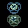 imageDr Browns Advantage Symmetrical Pacifier with Air Flow  Blue GlowinTheDark  2Pack  618m Pack of 22 Pack  GlowintheDark Blue Nature