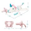 imageDr Browns Baby Lovey Pacifier and Teether Holder Triceratops with Gray HappyPaci 100 Silicone 06m Packaging May VaryUnicorn