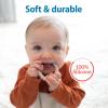 imageDr Browns Flexees Beaded Teether Rings 100 Silicone Soft ampamp Easy to Hold Encourages SelfSoothe 3 Pack Blue Light Blue Black BPA Free 3mBlack  Gray  White