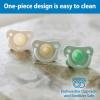 imageDr Browns HappyPaci 100 Silicone Pacifier 06m BPA Free Cool Gray Green Ecru 3Pack