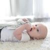 imageDr Browns Lovey Blanket with Beaded Teether Ring and HappyPaci 100 Silicone OnePiece Pacifier Soothing Security Blanket Set for Baby Gray Stripes 0mGray Blanket Set with Teether  HappyPaci