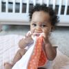 imageDr Browns Lovey Blanket with Beaded Teether Ring and HappyPaci 100 Silicone OnePiece Pacifier Soothing Security Blanket Set for Baby Gray Stripes 0mPeach Blanket Set with Teether  HappyPaci