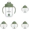 imageDr Browns Milestones Babys First Straw Cup Sippy Cup with Straw 6m 9oz270ml 2 Pack Coral ampamp Olive Green BPA FreeOlive Green