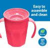 imageDr Browns Milestones Cheers 360 Spoutless Transition Cup Travel Friendly and Leak Free Sippy for Babies and Toddlers Green and Pink BPAFree 10 oz300 mL 9mPink with Handles