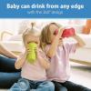 imageDr Browns Milestones Cheers 360 Spoutless Transition Cup Travel Friendly and Leak Free Sippy for Babies and Toddlers Green and Pink BPAFree 10 oz300 mL 9mGreen and Pink