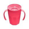 imageDr Browns Milestones Cheers 360 Spoutless Transition Cup Travel Friendly and Leak Free Sippy for Babies and Toddlers Green and Pink BPAFree 10 oz300 mL 9mPink with Handles