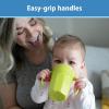 imageDr Browns Milestones Cheers 360 Spoutless Transition Cup Travel Friendly and Leak Free Sippy for Babies and Toddlers Green and Pink BPAFree 10 oz300 mL 9mGreen with Handles