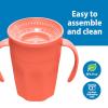 imageDr Browns Milestones Cheers 360 Spoutless Transition Cup Travel Friendly and Leak Free Sippy for Babies and Toddlers Green and Pink BPAFree 10 oz300 mL 9mCoral with Handles