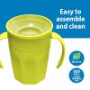 imageDr Browns Milestones Cheers 360 Spoutless Transition Cup Travel Friendly and Leak Free Sippy for Babies and Toddlers Green and Pink BPAFree 10 oz300 mL 9mGreen with Handles
