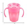 imageDr Browns Milestones Cheers 360 Spoutless Transition Cup Travel Friendly and Leak Free Sippy for Babies and Toddlers Green and Pink BPAFree 10 oz300 mL 9mPink with Handles