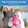 imageDr Browns Milestones Cheers 360 Spoutless Transition Cup Travel Friendly and Leak Free Sippy for Babies and Toddlers Green and Pink BPAFree 10 oz300 mL 9mPink with Handles