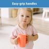 imageDr Browns Milestones Cheers 360 Spoutless Transition Cup Travel Friendly and Leak Free Sippy for Babies and Toddlers Green and Pink BPAFree 10 oz300 mL 9mCoral with Handles