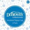 imageDr Browns Milestones Hard Spout Insulated Sippy Cup with Handles Pink 10 oz 2 Pack 12mBlue