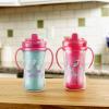 imageDr Browns Milestones Hard Spout Insulated Sippy Cup with Handles Pink 10 oz 2 Pack 12mPink