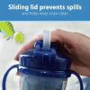 imageDr Browns Milestones Insulated Sippy Cup with Straw and Handles SpillProof Tumbler with Lid 2Pack Blue 10 oz300 mL BPA Free 12m