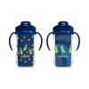 imageDr Browns Milestones Insulated Sippy Cup with Straw and Handles SpillProof Tumbler with Lid 2Pack Blue 10 oz300 mL BPA Free 12m