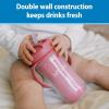 imageDr Browns Milestones Insulated Sippy Cup with Straw and Handles SpillProof Tumbler with Lid 2Pack Pink 10 oz300 mL BPA Free 12m