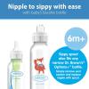 imageDr Browns Milestones Narrow Sippy Bottle 100 Silicone Soft Sippy Spout 8oz250mL Flamingo 6m2 Pack  Fox  Lion