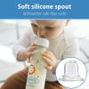imageDr Browns Milestones Narrow Sippy Bottle 100 Silicone Soft Sippy Spout 8oz250mL Flamingo 6m2 Pack  Fox  Lion