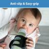 imageDr Browns Milestones Narrow Sippy Spout Bottle with 100 Silicone Handles EasyGrip Handles with Soft Sippy Spout 8oz250mL Gray 1Pack 6m1 Pack  Ecru