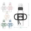 imageDr Browns Milestones Narrow Sippy Spout Bottle with 100 Silicone Handles EasyGrip Handles with Soft Sippy Spout 8oz250mL Gray 1Pack 6m1 Pack  Ecru