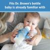 imageDr Browns Milestones Narrow Sippy Spout Bottle with 100 Silicone Handles EasyGrip Handles with Soft Sippy Spout 8oz250mL Gray 1Pack 6m1 Pack  Ecru