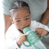 imageDr Browns Milestones Narrow Sippy Spout Bottle with 100 Silicone Handles EasyGrip Handles with Soft Sippy Spout 8oz250mL Gray 1Pack 6m1 Pack  Green