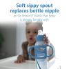 imageDr Browns Milestones Narrow Sippy Spout Bottle with 100 Silicone Handles EasyGrip Handles with Soft Sippy Spout 8oz250mL Gray 1Pack 6m1 Pack  Light Blue