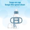 imageDr Browns Milestones Narrow Sippy Spout Bottle with 100 Silicone Handles EasyGrip Handles with Soft Sippy Spout 8oz250mL Gray 1Pack 6m1 Pack  Light Blue