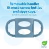 imageDr Browns Milestones Narrow Sippy Spout Bottle with 100 Silicone Handles EasyGrip Handles with Soft Sippy Spout 8oz250mL Gray 1Pack 6m1 Pack  Light Blue