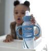 imageDr Browns Milestones Narrow Sippy Spout Bottle with 100 Silicone Handles EasyGrip Handles with Soft Sippy Spout 8oz250mL Gray 1Pack 6m2 Pack  Light Blue  Gray
