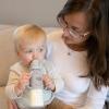imageDr Browns Milestones Narrow Sippy Straw Bottle SpillProof with 100 Silicone Handles and Weighted Straw 8 oz250 mL Gray ampamp Green 6m1 Count Pack of 2