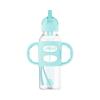 imageDr Browns Milestones Narrow Sippy Straw Bottle SpillProof with 100 Silicone Handles and Weighted Straw 8 oz250 mL Gray ampamp Green 6m1 Count Pack of 1