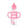 imageDr Browns Milestones Narrow Sippy Straw Bottle SpillProof with 100 Silicone Handles and Weighted Straw 8 oz250 mL Gray ampamp Green 6m1 Count Pack of 1