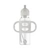 imageDr Browns Milestones Narrow Sippy Straw Bottle SpillProof with 100 Silicone Handles and Weighted Straw 8 oz250 mL Gray ampamp Green 6m2 Count Pack of 1