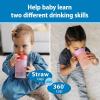 imageDr Browns Milestones Straw to 360 Cup Set Convertible Toddler Training Cup Set with Interchangeable Silicone Straw and 360 Degree Cup Lids Ocean Blue 10 oz300 mL BPA Free 9m 2 PackCoral Pink
