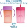 imageDr Browns Milestones Straw to 360 Cup Set Convertible Toddler Training Cup Set with Interchangeable Silicone Straw and 360 Degree Cup Lids Ocean Blue 10 oz300 mL BPA Free 9m 2 PackCoral Pink