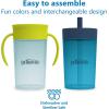 imageDr Browns Milestones Straw to 360 Cup Set Convertible Toddler Training Cup Set with Interchangeable Silicone Straw and 360 Degree Cup Lids Ocean Blue 10 oz300 mL BPA Free 9m 2 PackGreen Blue
