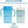 imageDr Browns Milestones Straw to 360 Cup Set Convertible Toddler Training Cup Set with Interchangeable Silicone Straw and 360 Degree Cup Lids Ocean Blue 10 oz300 mL BPA Free 9m 2 PackOcean Blue