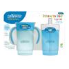 imageDr Browns Milestones Straw to 360 Cup Set Convertible Toddler Training Cup Set with Lids BlueBlueGreenBlue 10 oz300 mL BPA Free 9m 4 Pack