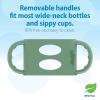 imageDr Browns Milestones WideNeck Sippy Spout Bottle with 100 Silicone Handles EasyGrip Handles with Soft Sippy Spout 9oz270mL LightPink ampamp Ecru 2Pack 6m2 Pack  Green  Gray