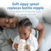 imageDr Browns Milestones WideNeck Sippy Spout Bottle with 100 Silicone Handles EasyGrip Handles with Soft Sippy Spout 9oz270mL LightPink ampamp Ecru 2Pack 6m2 Pack  Black  Ecru