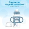imageDr Browns Milestones WideNeck Sippy Spout Bottle with 100 Silicone Handles EasyGrip Handles with Soft Sippy Spout 9oz270mL LightPink ampamp Ecru 2Pack 6m2 Pack  Light Blue  Gray